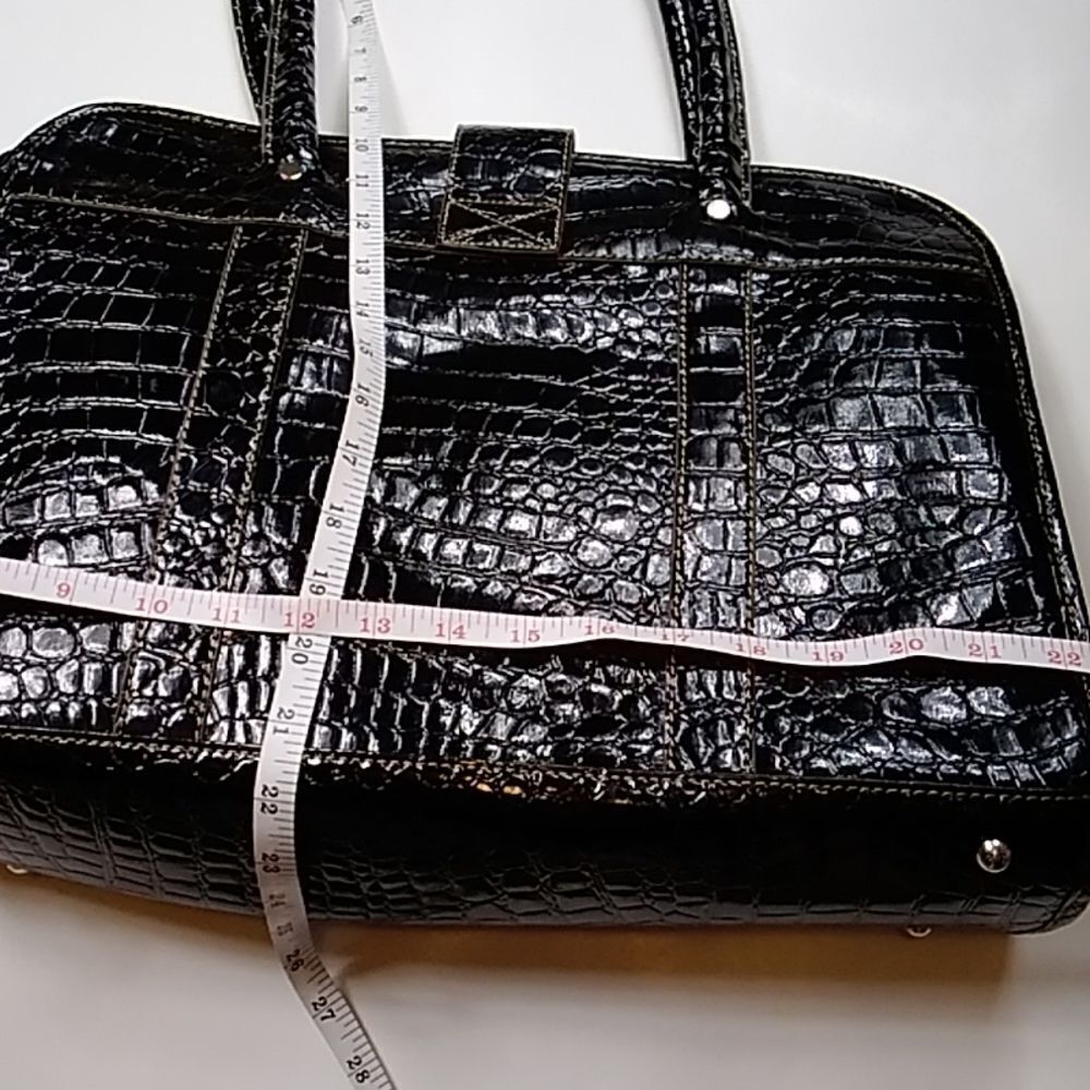 Vintage Large Black Laptop Bag - Picture 5 of 12